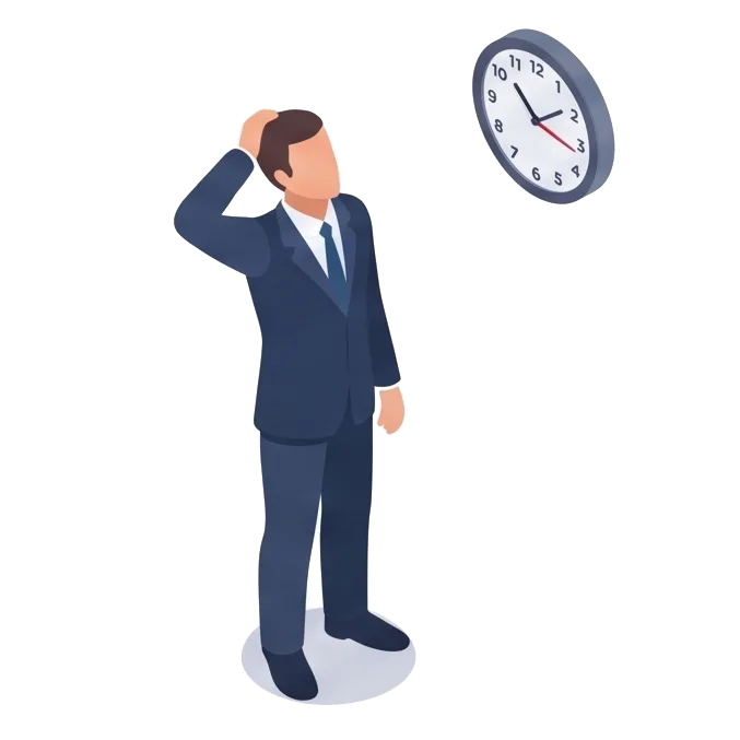 時間が足りず立ち止まる採用担当者